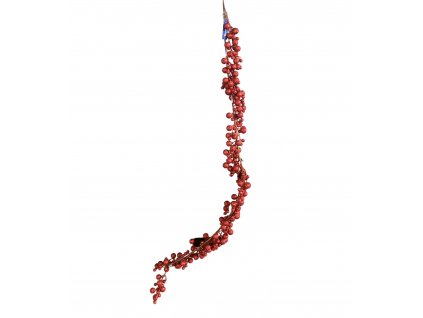 Vianočná trblietavá girlanda s guličkami - 150cm (Farba Červená)