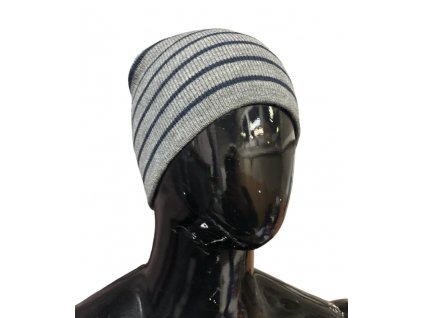 Zimná pletená čiapka OODJI, one size - pruhované (Farba Modrá)