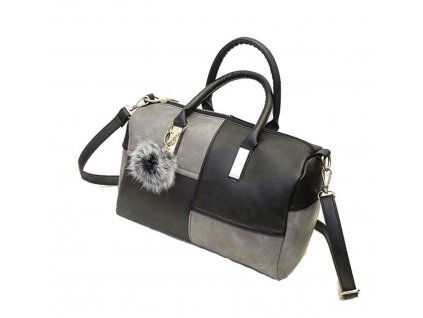 Dámská kabelka v zajímavé dvojkombinaci barev - šedočerná barva
