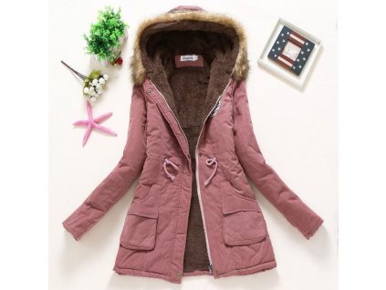 Dámská zimní bunda Jane - Tmavě růžová-velikost č. L