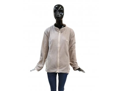 Fleecová mikina na zip VICENZA  - Hnědošedá