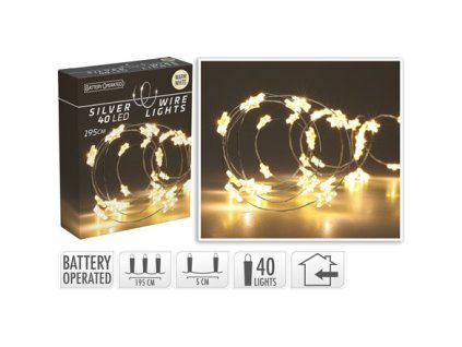 LED Řetěz hvězdy 40xLED teplá bílá 1 ks