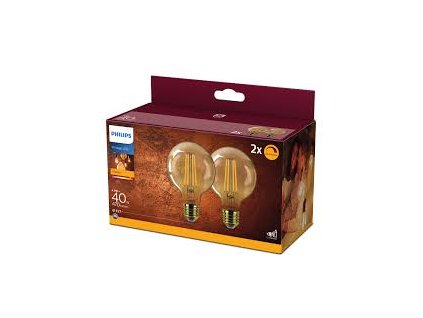 GLOBE ŽÁROVKA 80 E27 40W JANTAR X2
