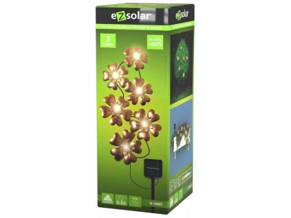LED solární květinový světelný řetěz Bronze – 6x teplá bílá LED