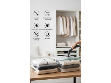 Vákuové vrece na oblečenie  Rozbalené