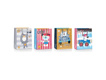 Torebka prezentowa mała 11,5x11,5x6,5 cm Kids MIX wzorów