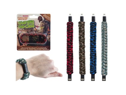 Kabel do ładowania w bransolecie Macrame, Lightning + Micro Usb