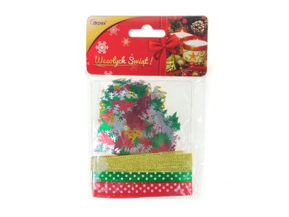 Wstążki i kształty foliowe - zestaw dekoracji Świątecznych