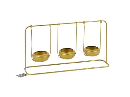 Homebound by Kolony – Standaard met 3 theelichthouders – 22×10 – goud