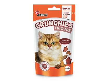 Akinu CRUNCHIES TRIO MIX - Křupinky pamlsek pro kočky 50 g