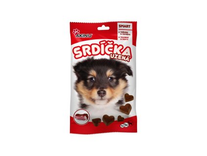 Akinu Uzená srdíčka pamlsek pro psy 60 g