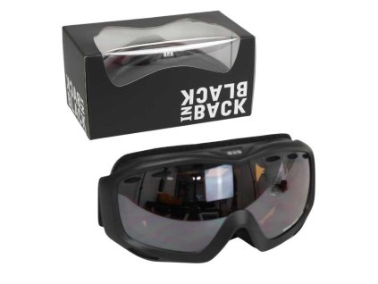 BiB – skibril – zwart met zwarte hoofdband – zilver – Racer