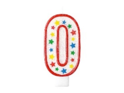 Świeca Numeryczna Gigant  0 Brokat 13,5 cm