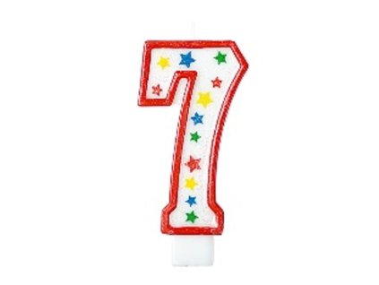 Świeca Numeryczna Gigant  7 Brokat 13,5 cm