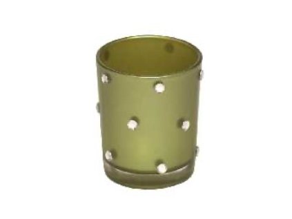 Świecznik szklany d:5,6 cm h:6,7 cm, Zielony Metallic MIX