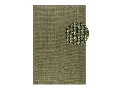 Koberec Bouclé, jutový, bouclé, bez vlasu, khaki, 160x230 cm