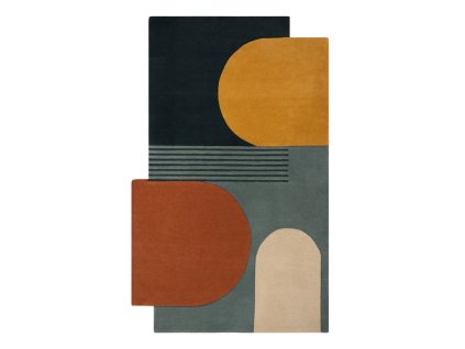 Koberec Lozenge, ručně tkaný, vlněný, s nízkým vlasem, 150x240 cm