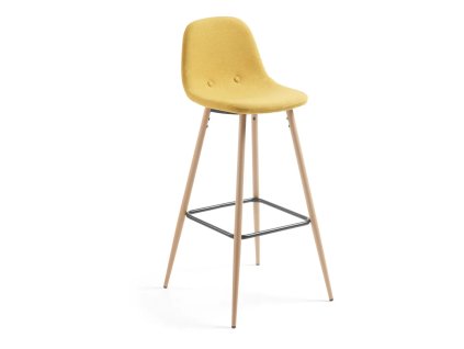 Barová židle Nilson, žlutá, výška sedáku 75 cm