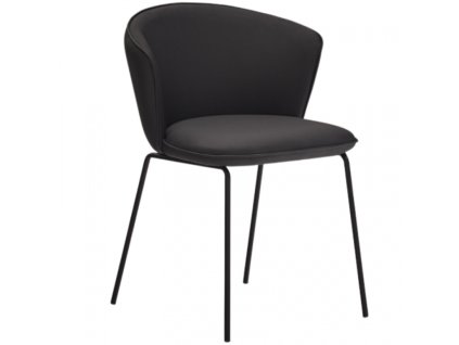 Teulat Černá koženková jídelní židle Add