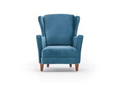 Křeslo Lola Brejer, ušák, modré