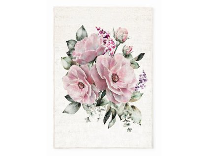 Koberec Pink Garden, růžový/krémový, 160x230 cm