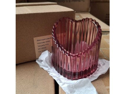 Blokker theelichthouder Hart – roze