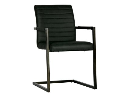 Jídelní židle Bas z imitace kůže, černá