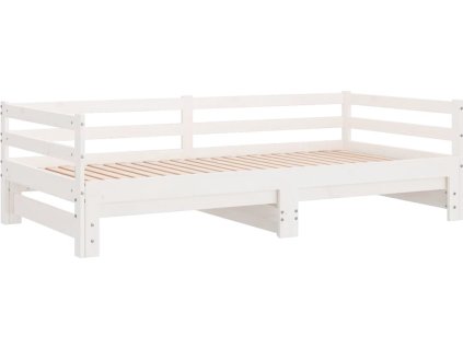 Válenda s přistýlkou bílá 90 x 200 cm masivní borové dřevo