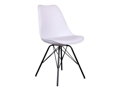 Bílá židle s černýma nohama House Nordic Oslo