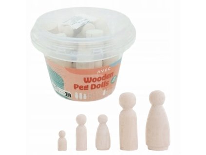 Dřevěné bowlingové figurky v kyblíku s 26 dílky