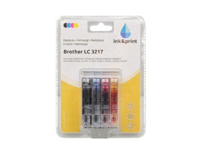 Sada 4 náhradních inkoustových kazet pro Brother LC 3217 ink&print
