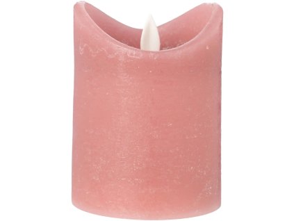 Blokker Rustieke LED Kaars – 7,5×10 cm – roze