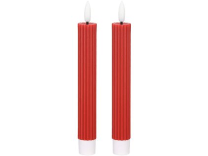 Blokker LED Dinerkaars Ribbel – 2,2×15,5 cm – Fel Rood