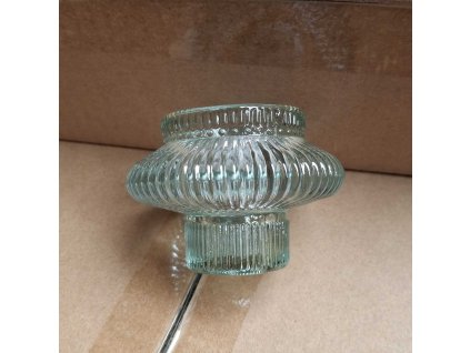 Blokker theelichthouder Roos – 8×8x5,8cm – aqua bl