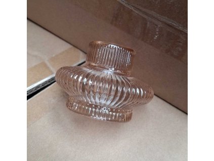 Blokker theelichthouder Roos – 8×8x5,8cm – Licht roze