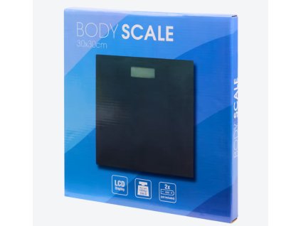 DIGITÁLNÍ KOUPELNOVÁ VÁHA 30 X 30 CM NA BATERIE AAA TVRZENÉ SKLO MAX 180 KG