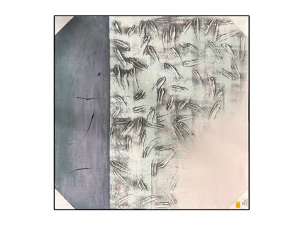 3D Obraz na plátně 'Abstraktní lístky' - 80 x 80 cm