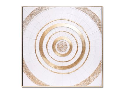 3D Obraz v rámu 'Zlaté kruhy 2' - 82 x 82 cm