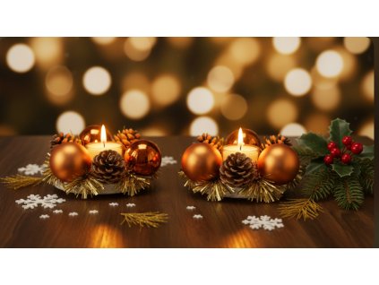 Venčeky - svietnik s šiškami - 2ks  Nové