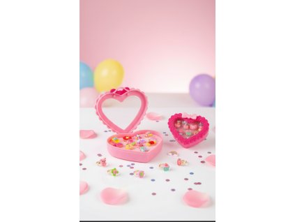 Súprava prstienkov 12 ks v ružovom boxe  Nové, náhodný výber