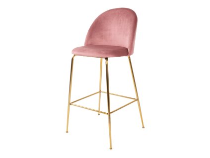 Barová židle LOESONNI - růžová/zlatá