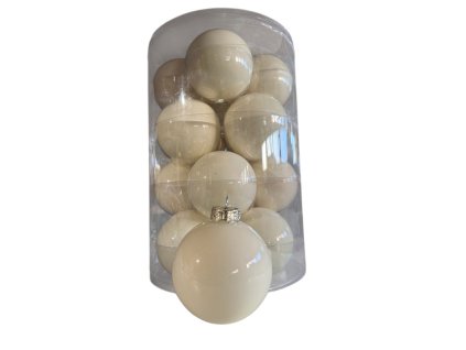 Vánoční koule bílé, set, 20 kusů