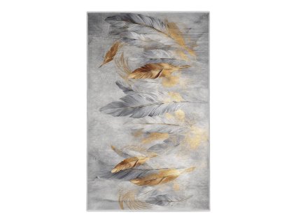Koberec Golden Feathers šedý/ve zlaté barvě