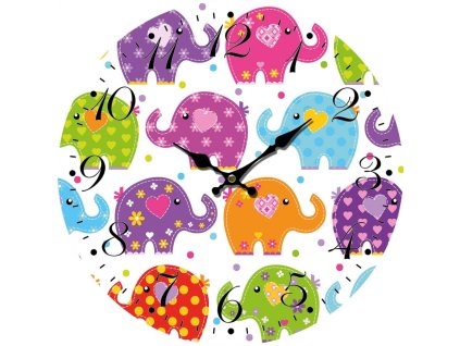Nástěnné hodiny Sloni