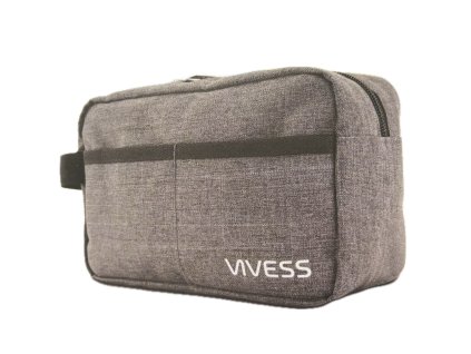 Vivess - Kosmetická šedá taštička - 23 x 10 x 14 cm