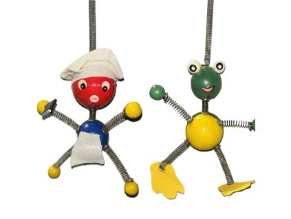 Dřevěná dekorace - hračka na pružině