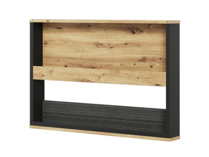 Nástěnný regál SPOT - dub artisan/černá, sestavený