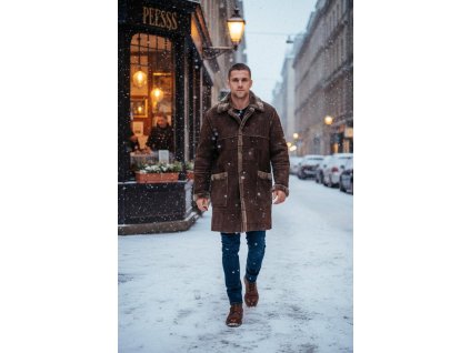 Pánský kožich z pravé kůže