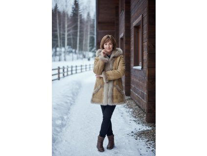 Dámský kožich z pravé kůže velikost 44