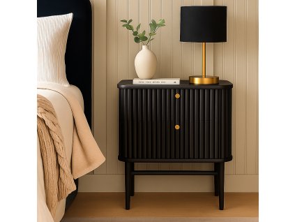 Noční stolek Milton & Oldbrook Samara, černý